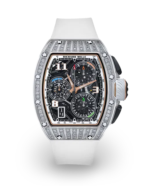Richard Mille RM 72-01 Automatic Winding Lifestyle Flyback Chronograph White Gold with Baguette Diamonds