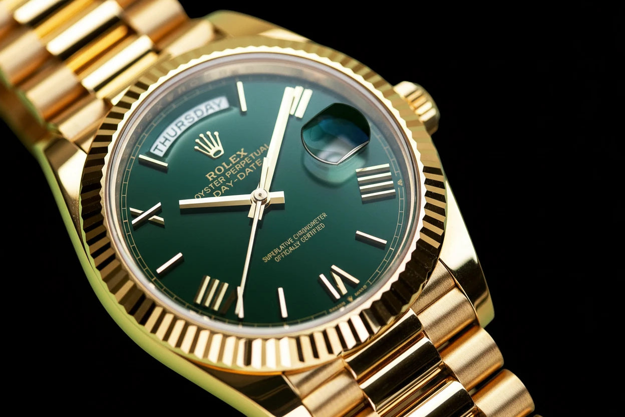 Day-Date 40

Oyster, 40 mm, yellow gold
Reference 228238