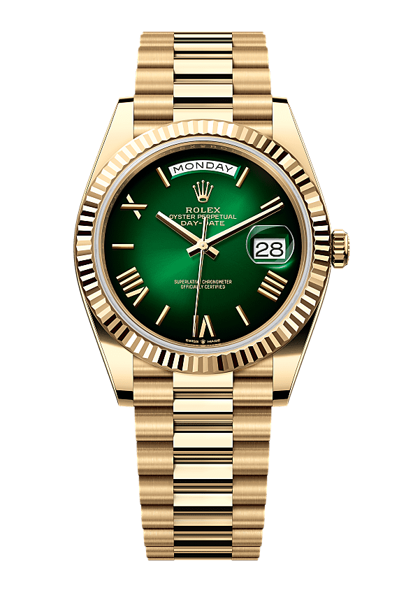 Day-Date 40

Oyster, 40 mm, yellow gold
Reference 228238